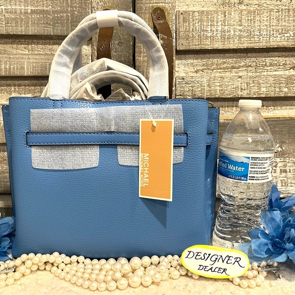 MICHAEL KORS Emilia Small Leather Satchel Crossbody NWT South Pacific Blue - Picture 3 of 10